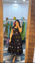 Cotton Embroidered Midi Kurti – Puff Sleeves