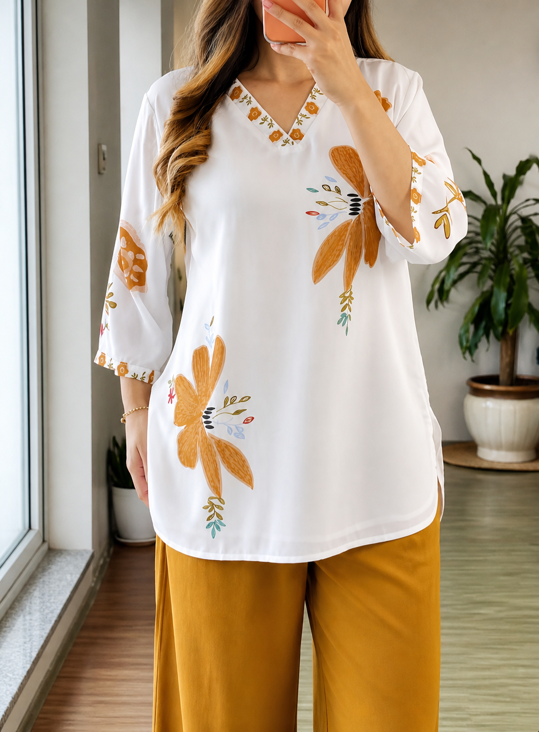 Yellow Floral Mul Cotton Co-ord Set
