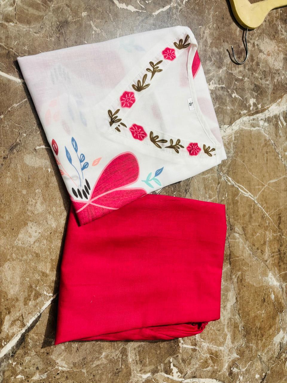 Red Floral Mul Cotton Co-ord Set