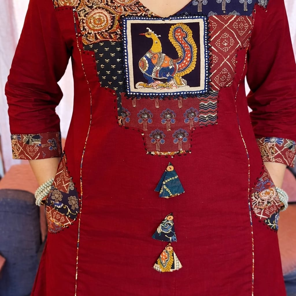 Red Jaipuri Cotton Kurta Set