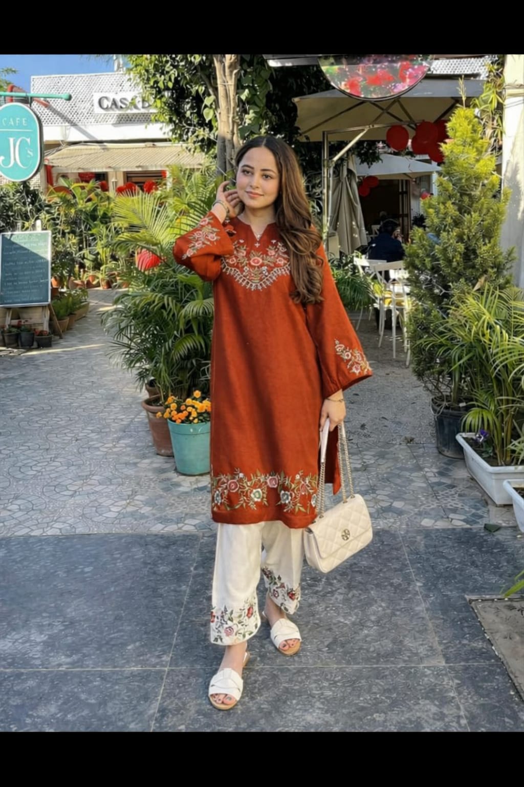 Mustard Pure Cotton Embroidered Co-ord Set