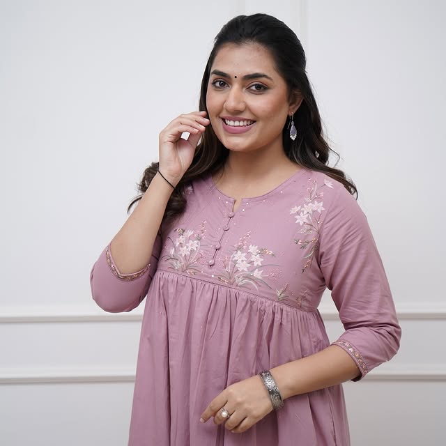 Pink Cotton Collared Kurta Set