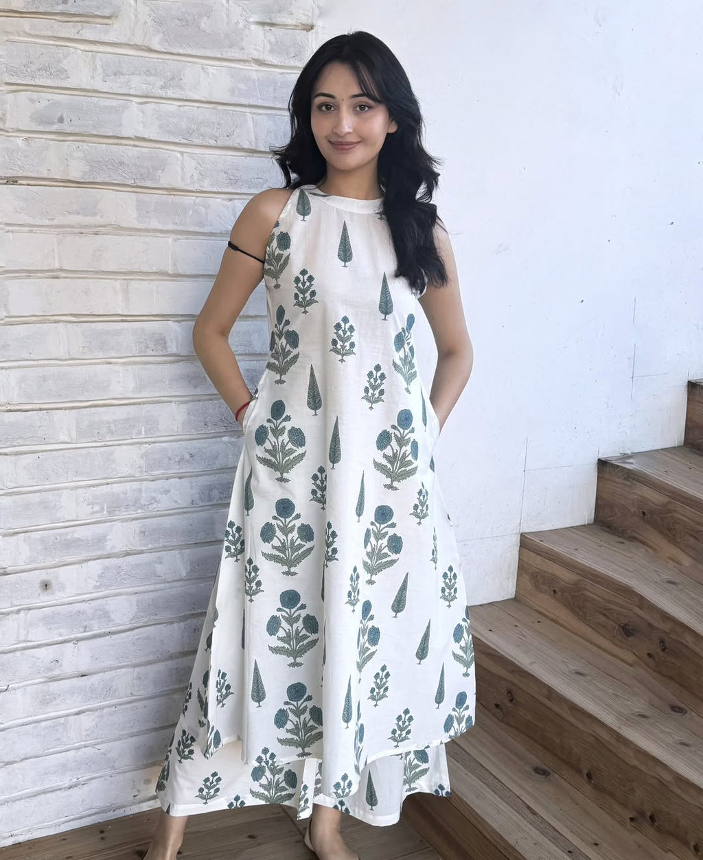 Floral Cotton Kurti Palazzo Set