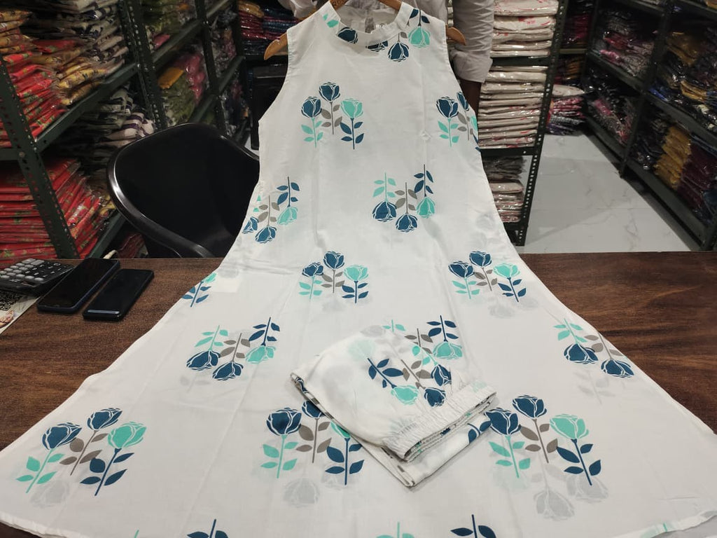 Floral Cotton Kurti Palazzo Set