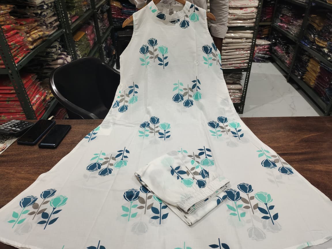Floral Cotton Kurti Palazzo Set