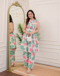 Printed Cotton Kurta Pant Set