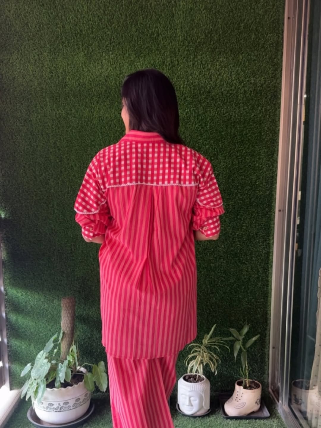 cherry Cotton Embroidered Co-ord Set