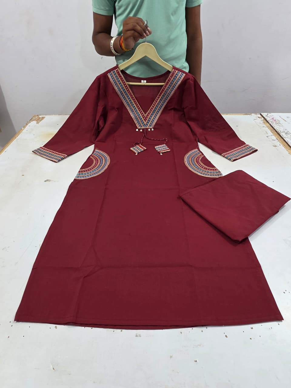 Maaron Printed Cotton Kurta Pant Set